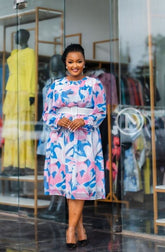 Elegant multicolored midi dress